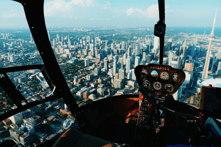 heliocopter over city