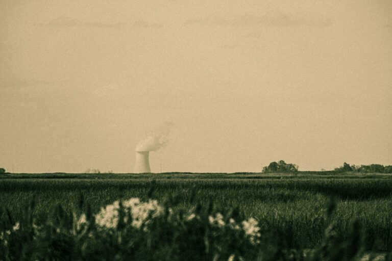 nuclear plant in field